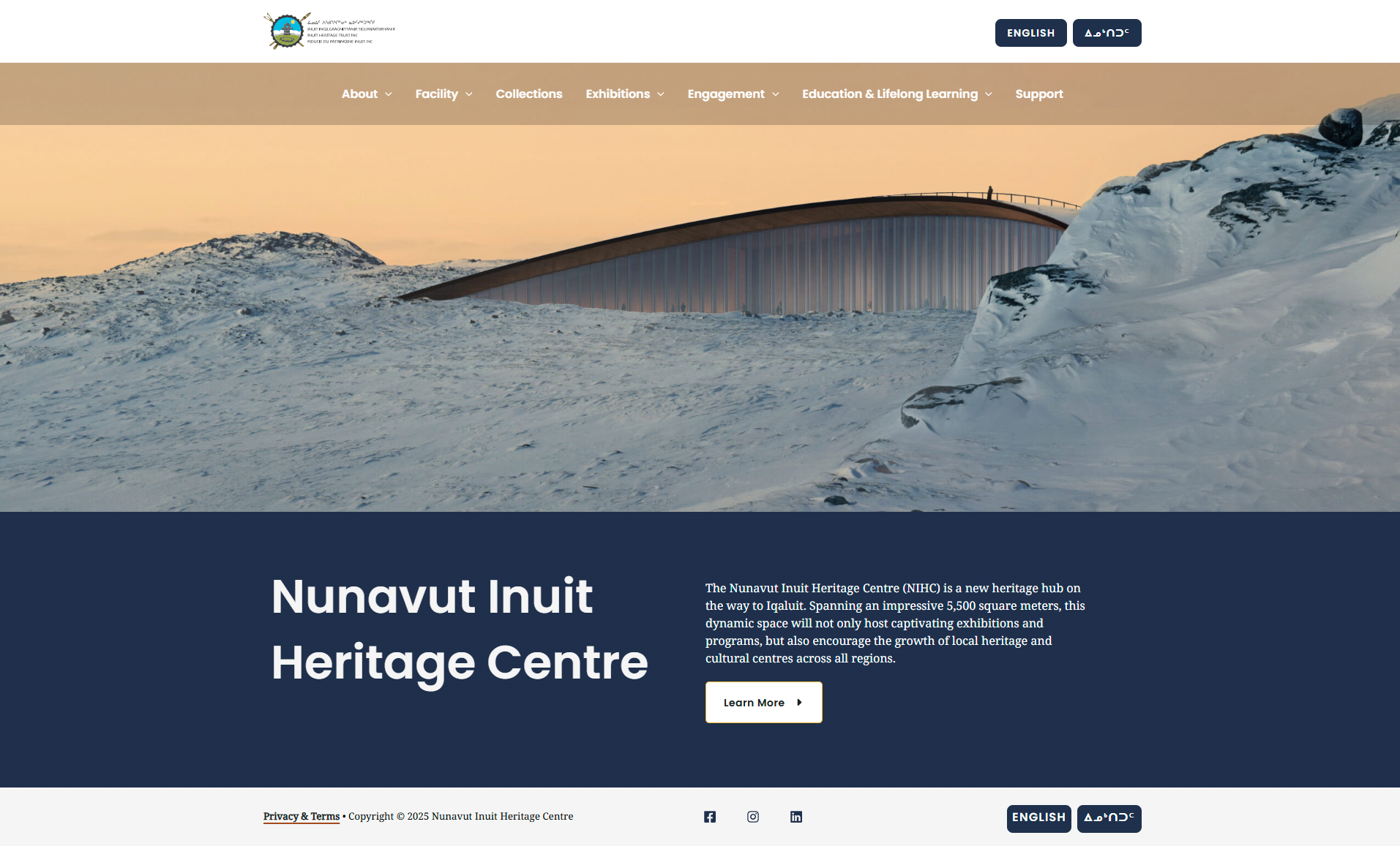 Nunavut Inuit Heritage Community Centre - Website
