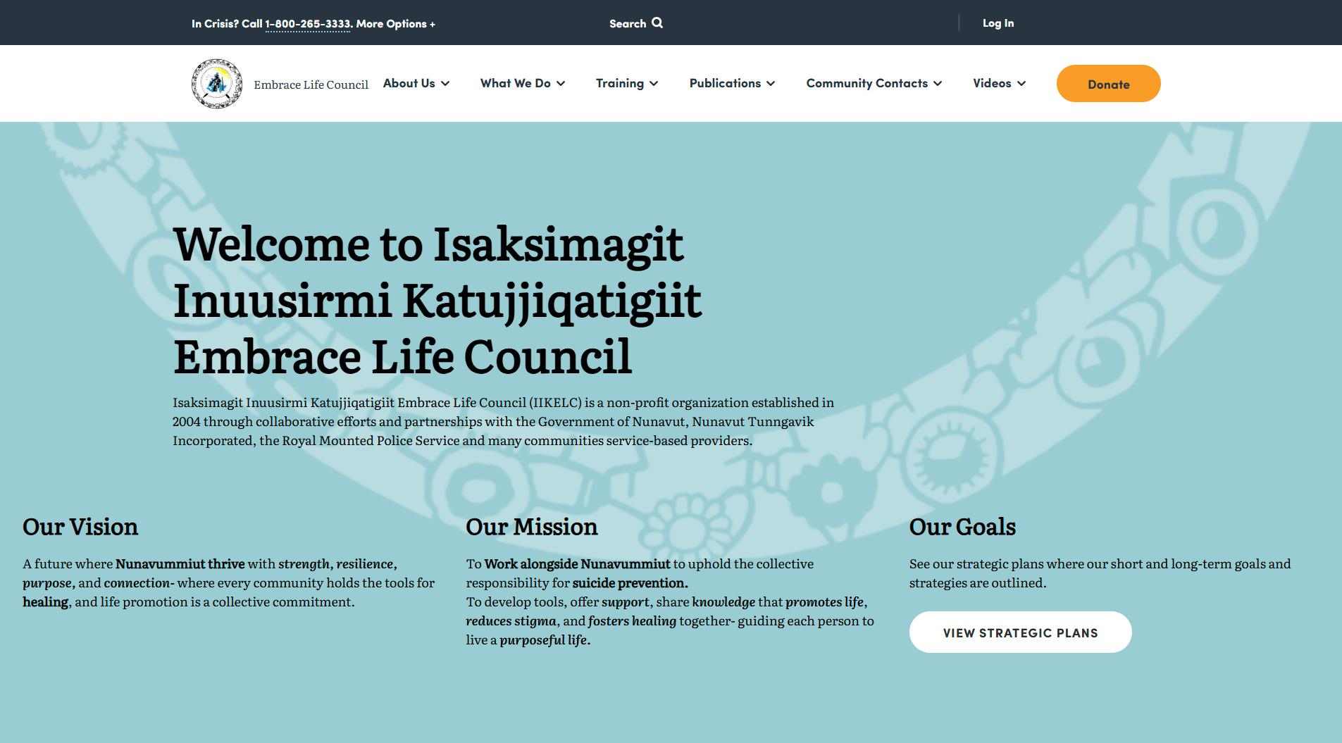 The homepage of Embrace Life Council's website.