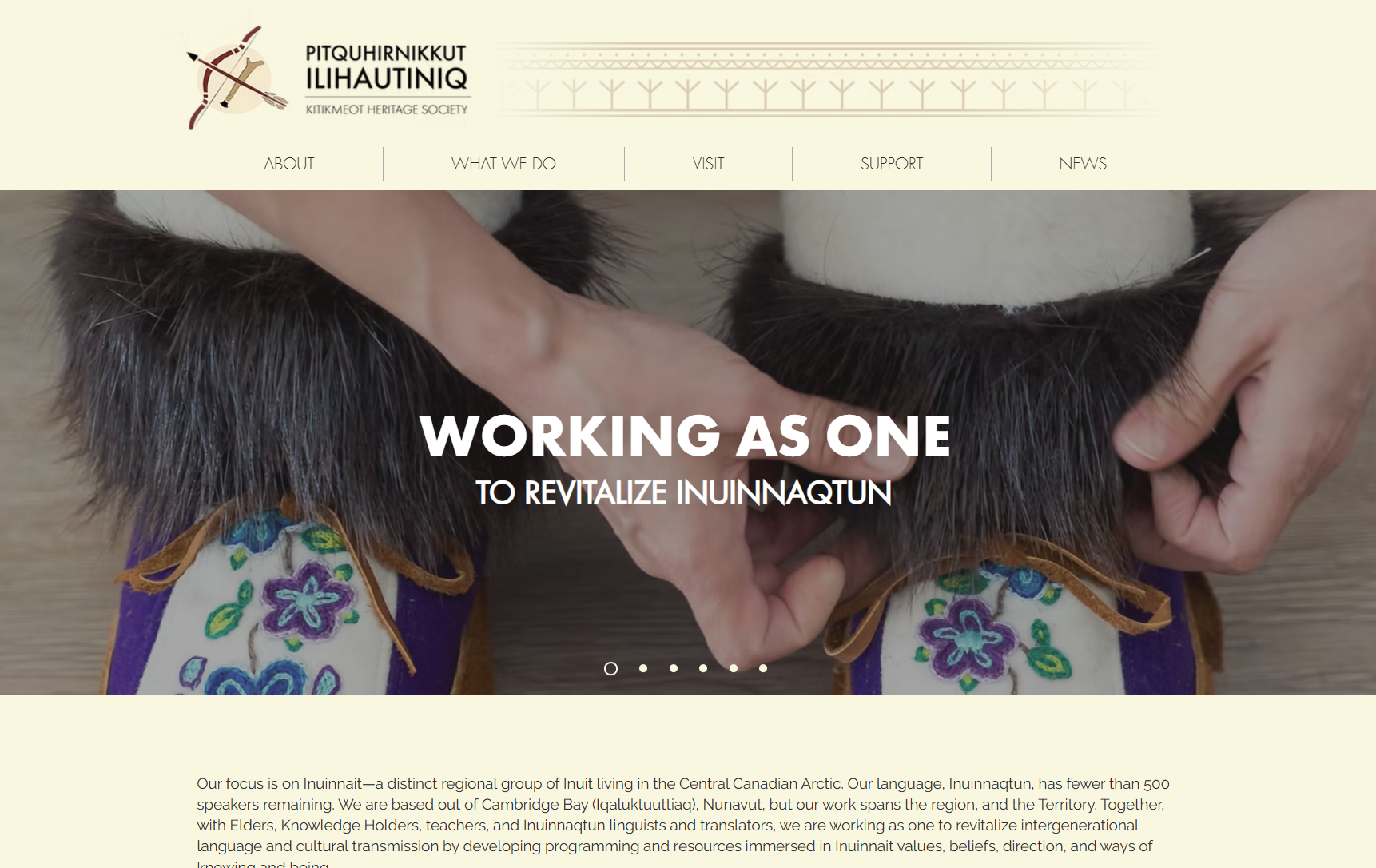 The homepage of PIKHS's website.